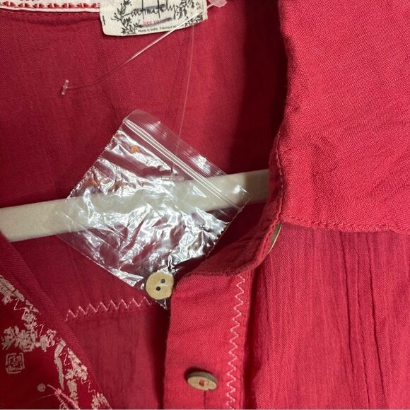 Free People balloon sleeve light weight oversized shirt NWOT - Picture 6 of 11